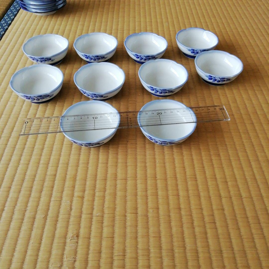 白青花柄陶磁器食器99枚セット