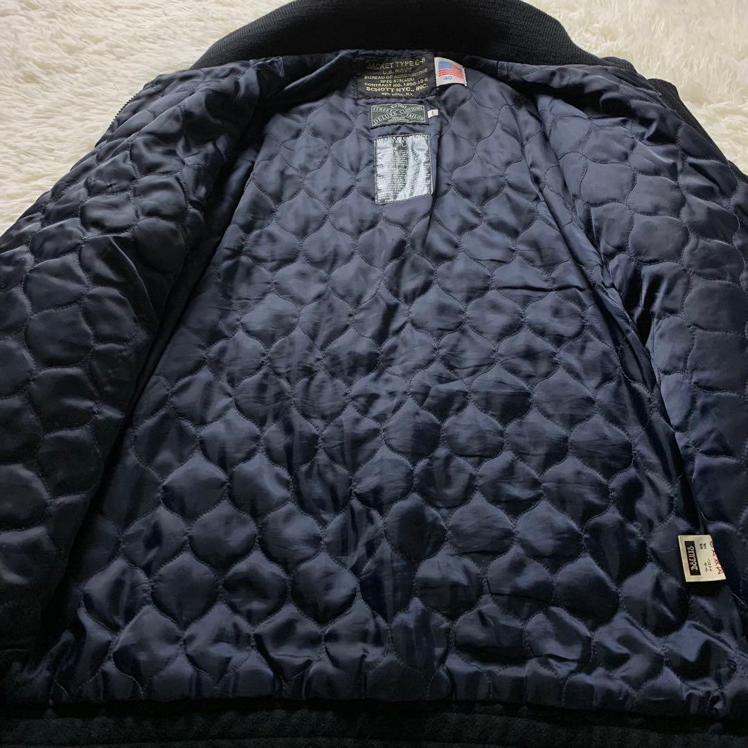 フ*ス様 美品■schott DELUXE ゴンズジャケット G-8 ネイビー