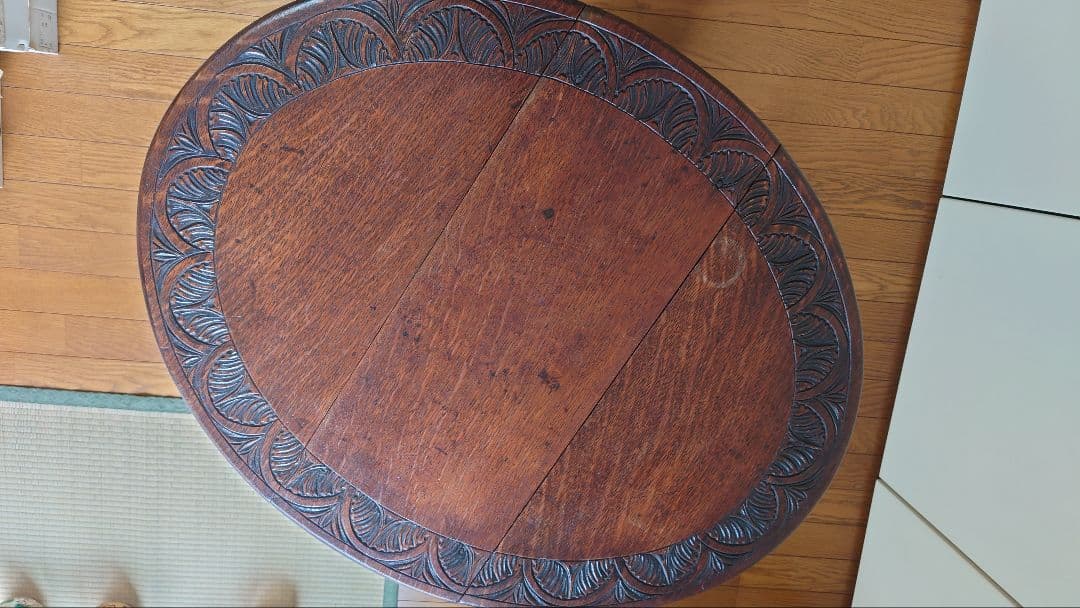 英国製アンティーク折りたたみテーブル オーク材 ゲートレッグ サイドテーブル