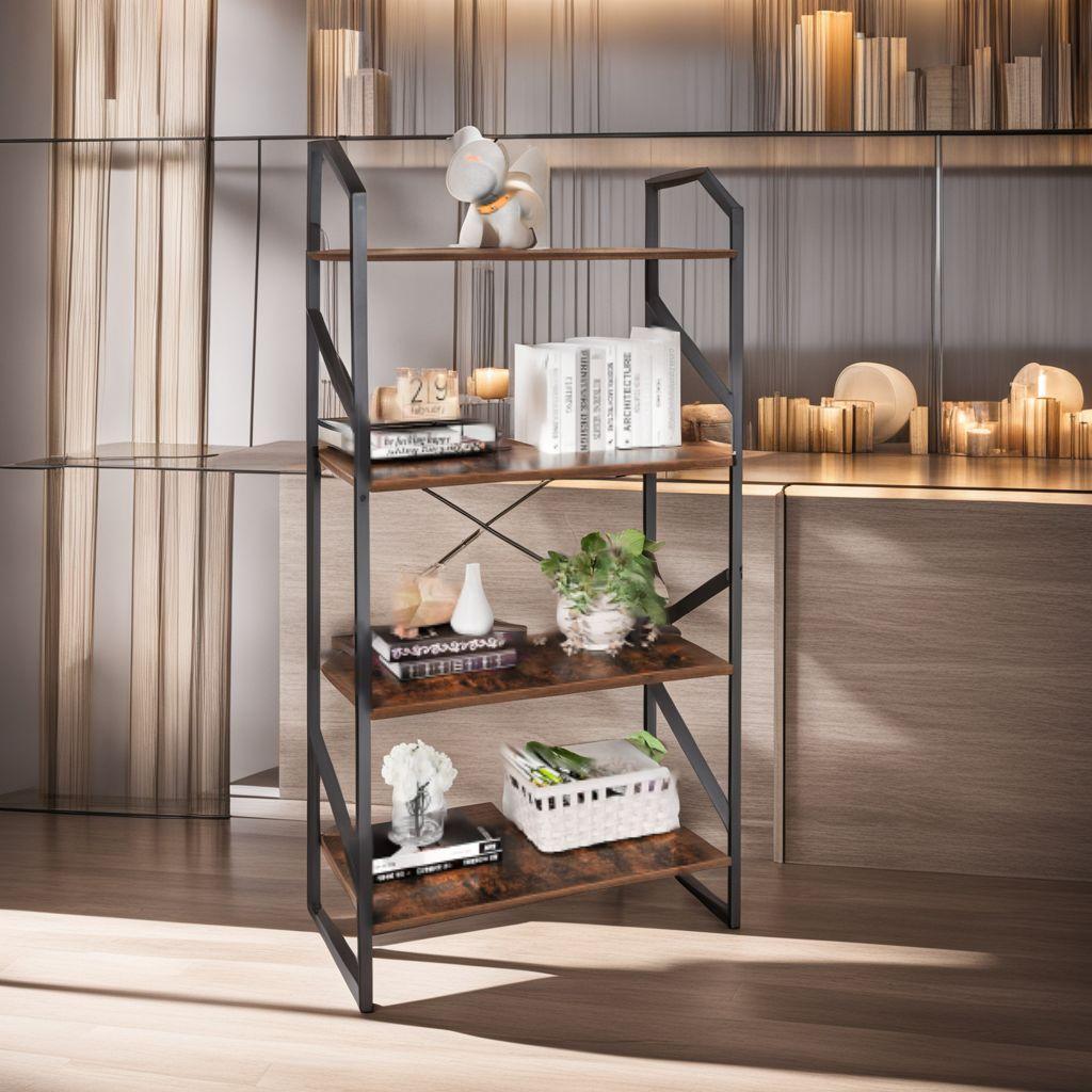 4段 ラック モダンデザインと耐久性を兼ね備えた多機能収納