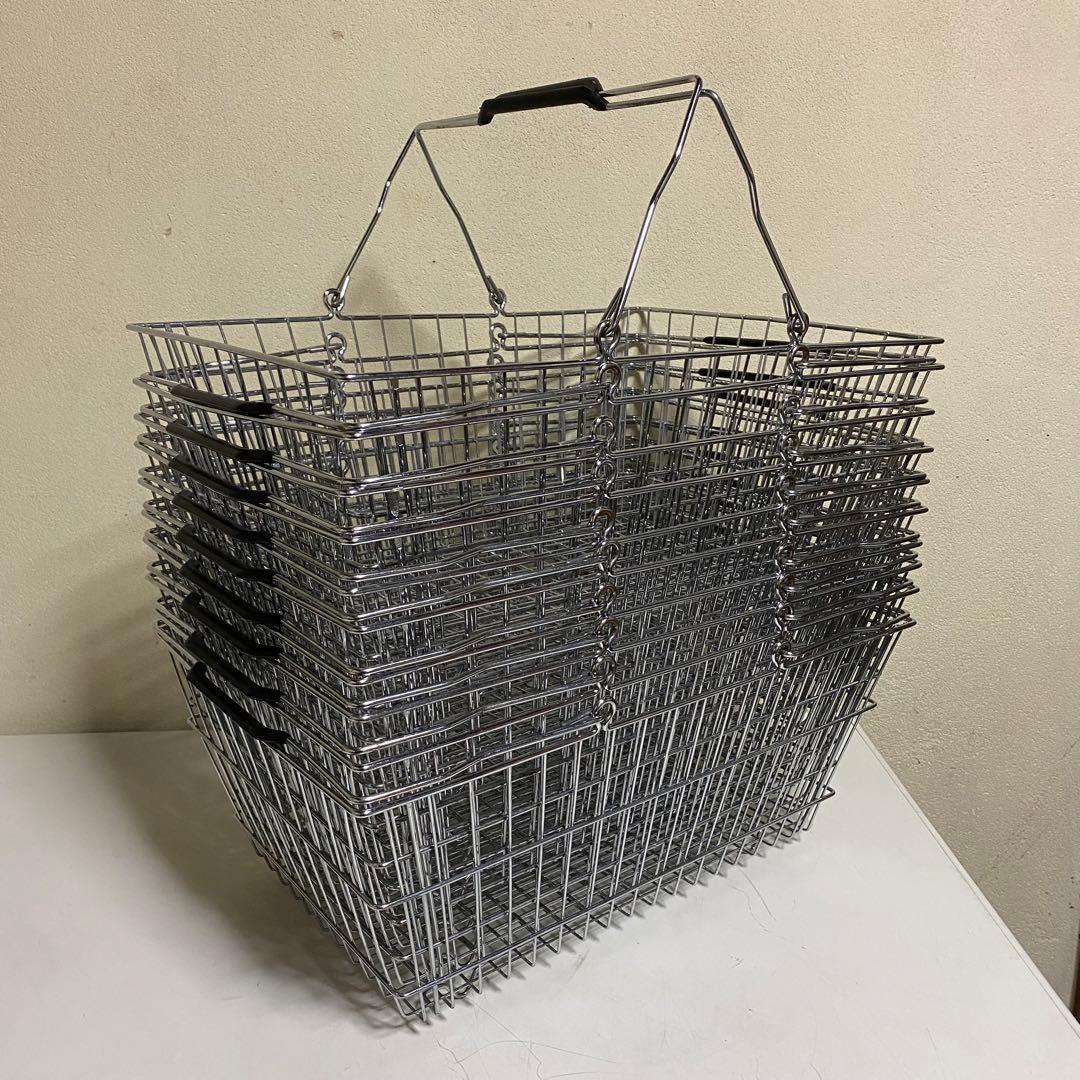 10セット メッシュバスケット カゴ 縦×横32×45cm 深さ18cm 店舗用