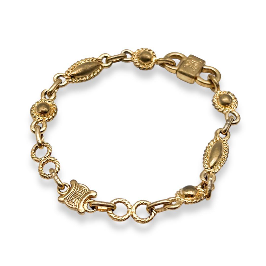 【美品】セリーヌ　トリオンフ　チェーン　ブレスレット　ゴールド　541