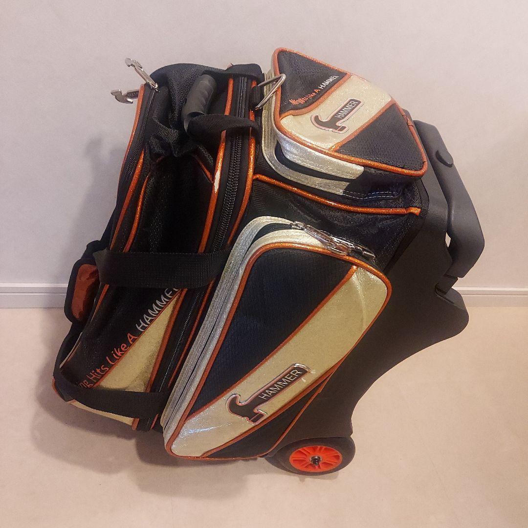 HAMMER ボウリング用２個入りバッグ キャスター付+おまけ