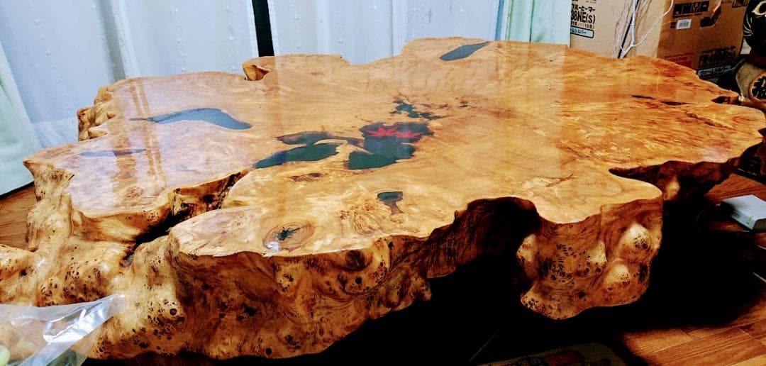 もみじ座卓一枚板テーブル