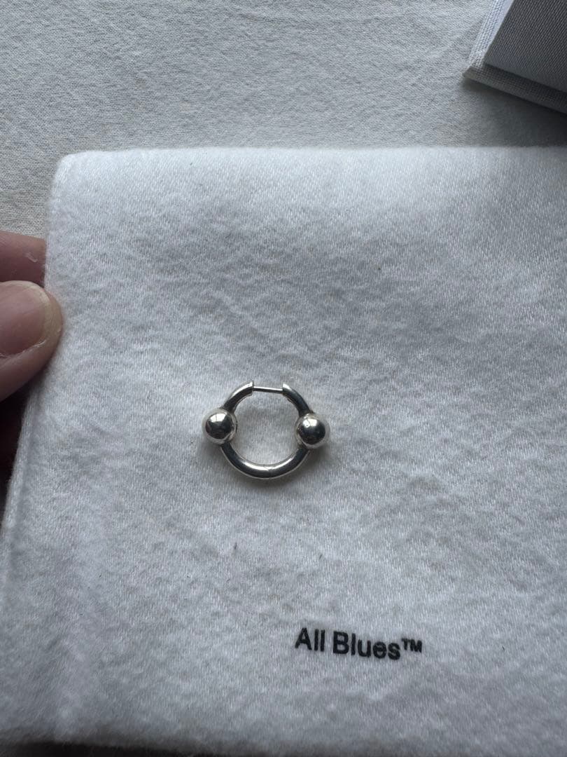 1*p様 All Blue Pearl earrings mediumシルバーピ