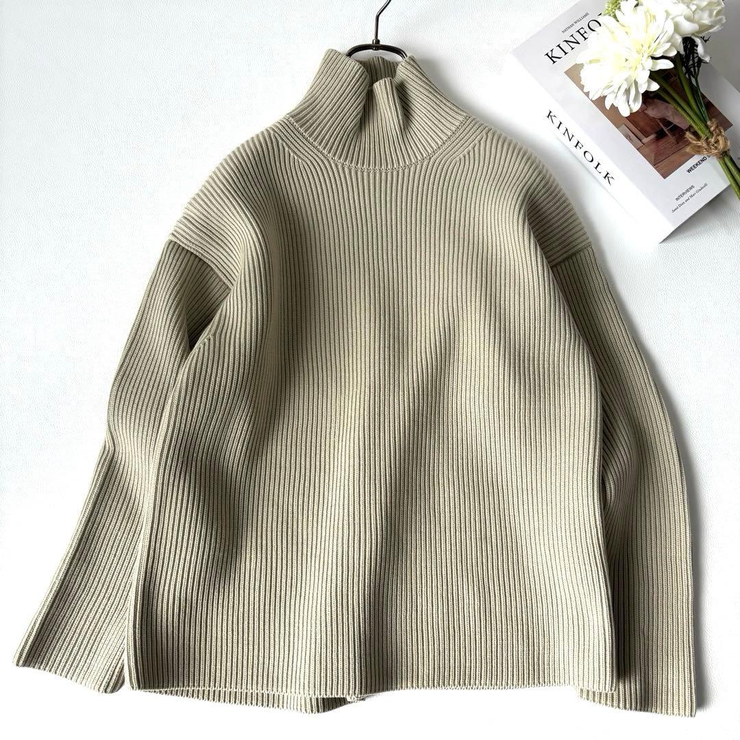 【人気】オーラリー ハイネック タートルネック リブニット 厚手 1