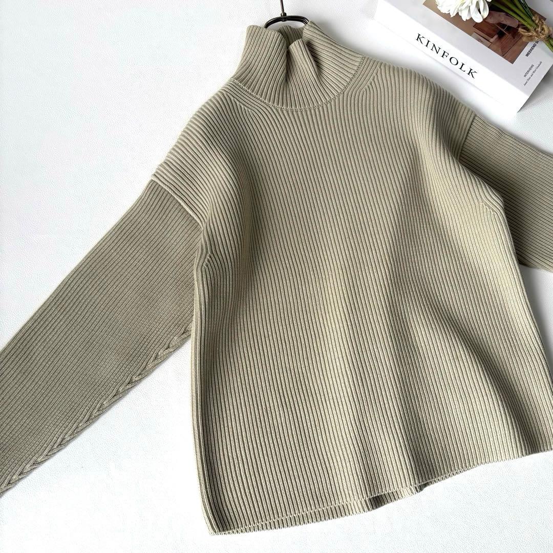 【人気】オーラリー ハイネック タートルネック リブニット 厚手 1