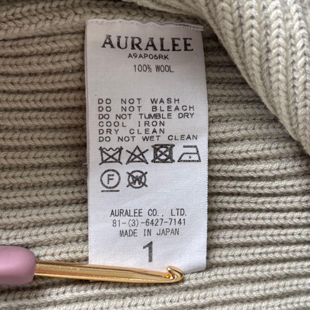 【人気】オーラリー ハイネック タートルネック リブニット 厚手 1
