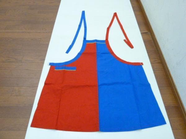 国鳩 Kunibato 胸あて エプロン ブルー レッド 21枚 セット 前掛け