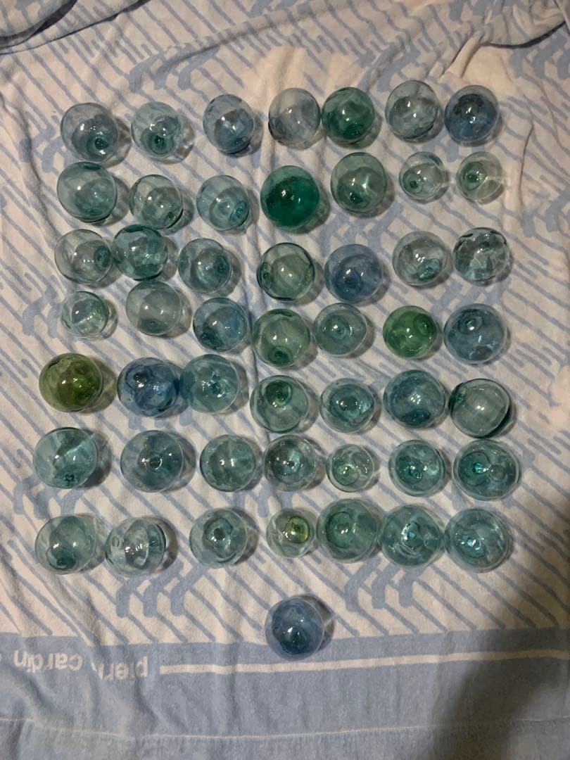 【美品】50個 ガラス玉 浮き玉 アンティーク ビン玉 昭和レトロ
