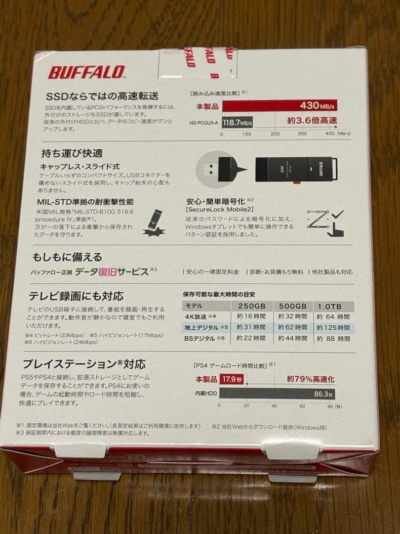 BUFFALO SSD-PJ1U3-BKA 1TB (新品・未開封)