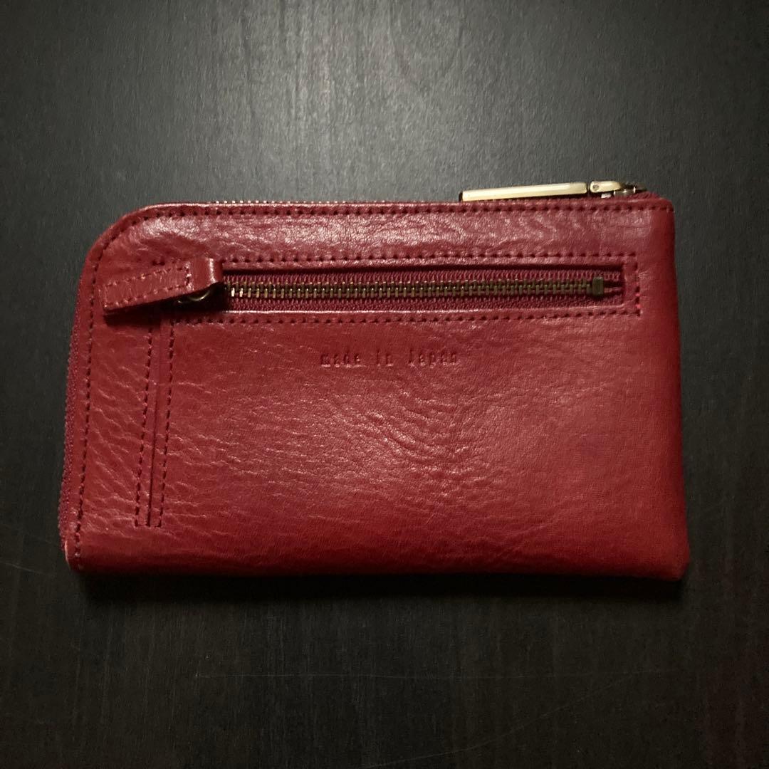 未使用 Dakota ラルゴ 財布 ミニ財布 L字ファスナー 本革 レッド