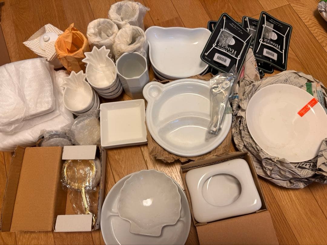 ポーセラーツ　白磁　食器セット