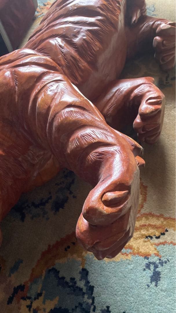 【縁起物！レア商品】虎　一刀彫り　全長120センチ 大型