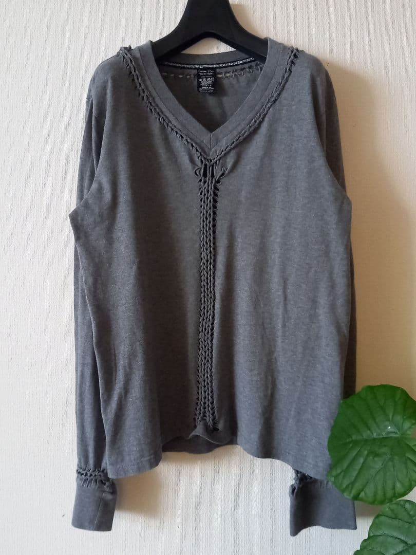 NUMBER (N)INE☆ジョージ期☆Vネック長袖Tシャツ☆４☆グレー☆美品