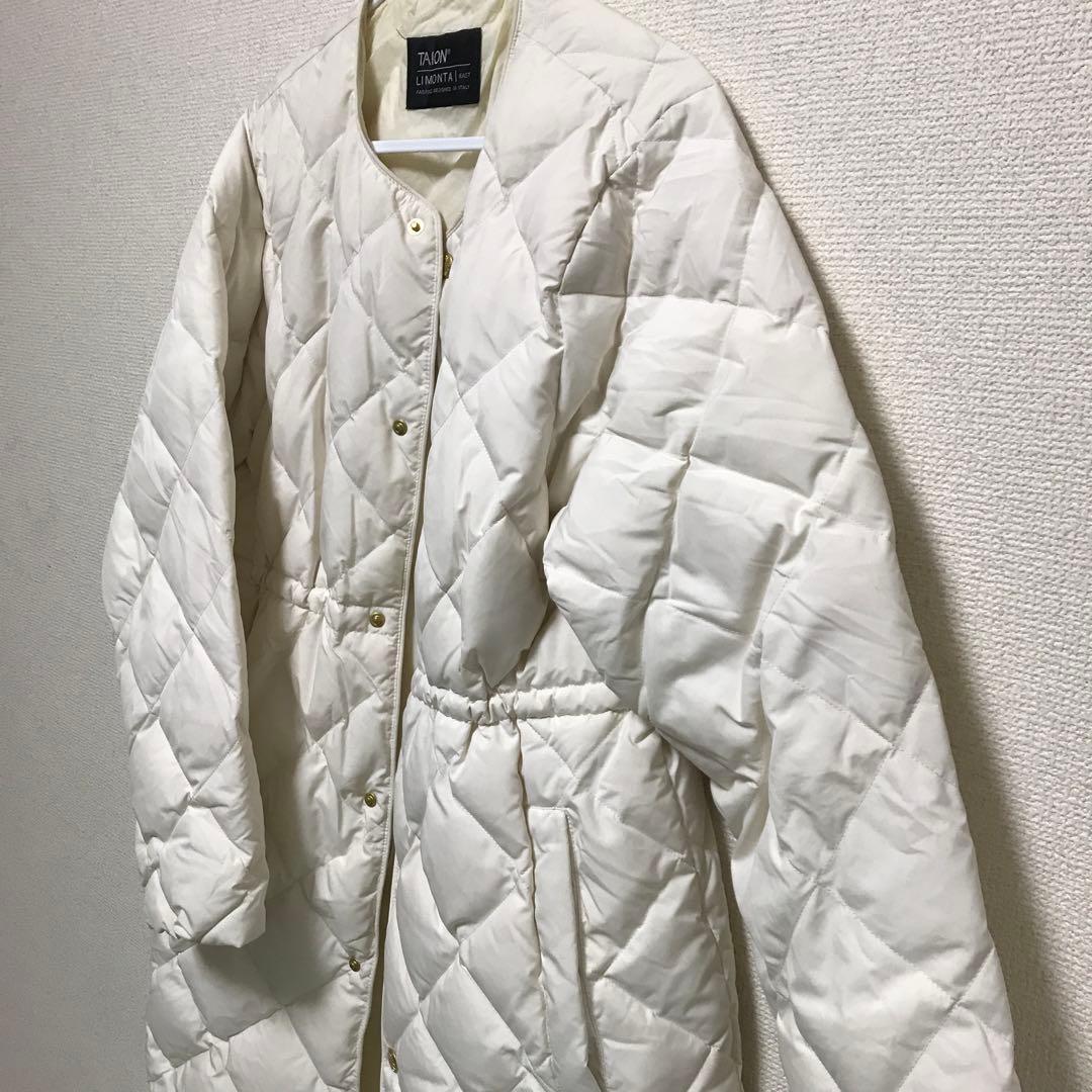 ホワイト キルティング ロングダウンジャケット　taion リモンタ