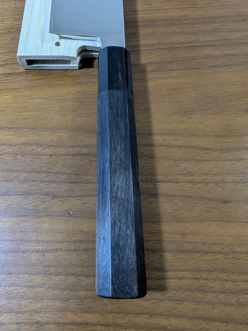 骨切り（鱧切り）包丁　尺寸　全鋼　両鏡面　黒水牛八角黒檀柄