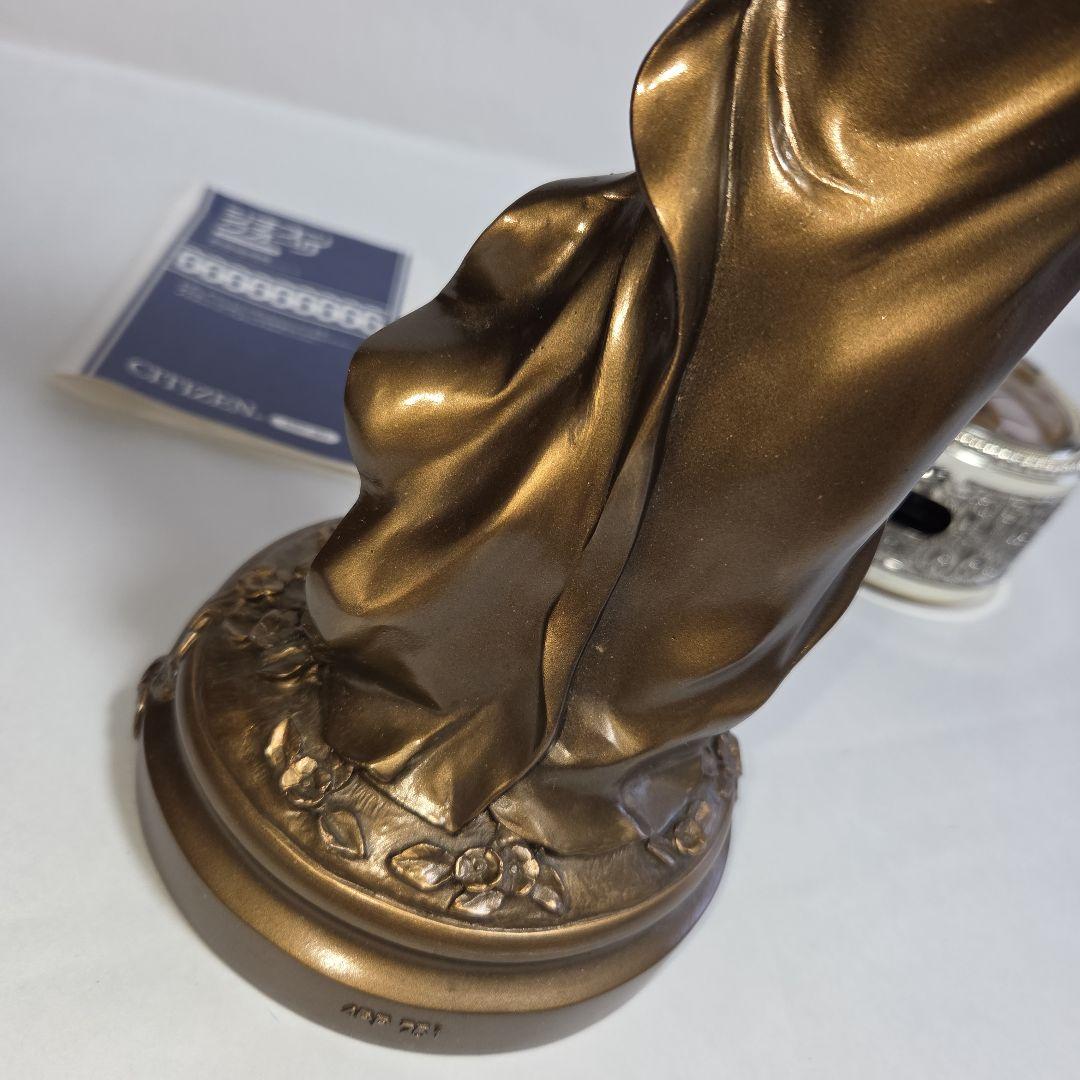 ■ 美品 シチズン 慈悲の女神 振り子時計 女神像 金色イブシ仕上 レトロ