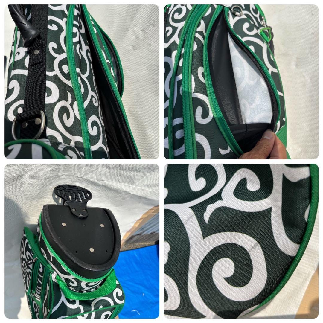 AZROF アズロフ スタンド キャディバッグ カラクサグリーン 唐草模様