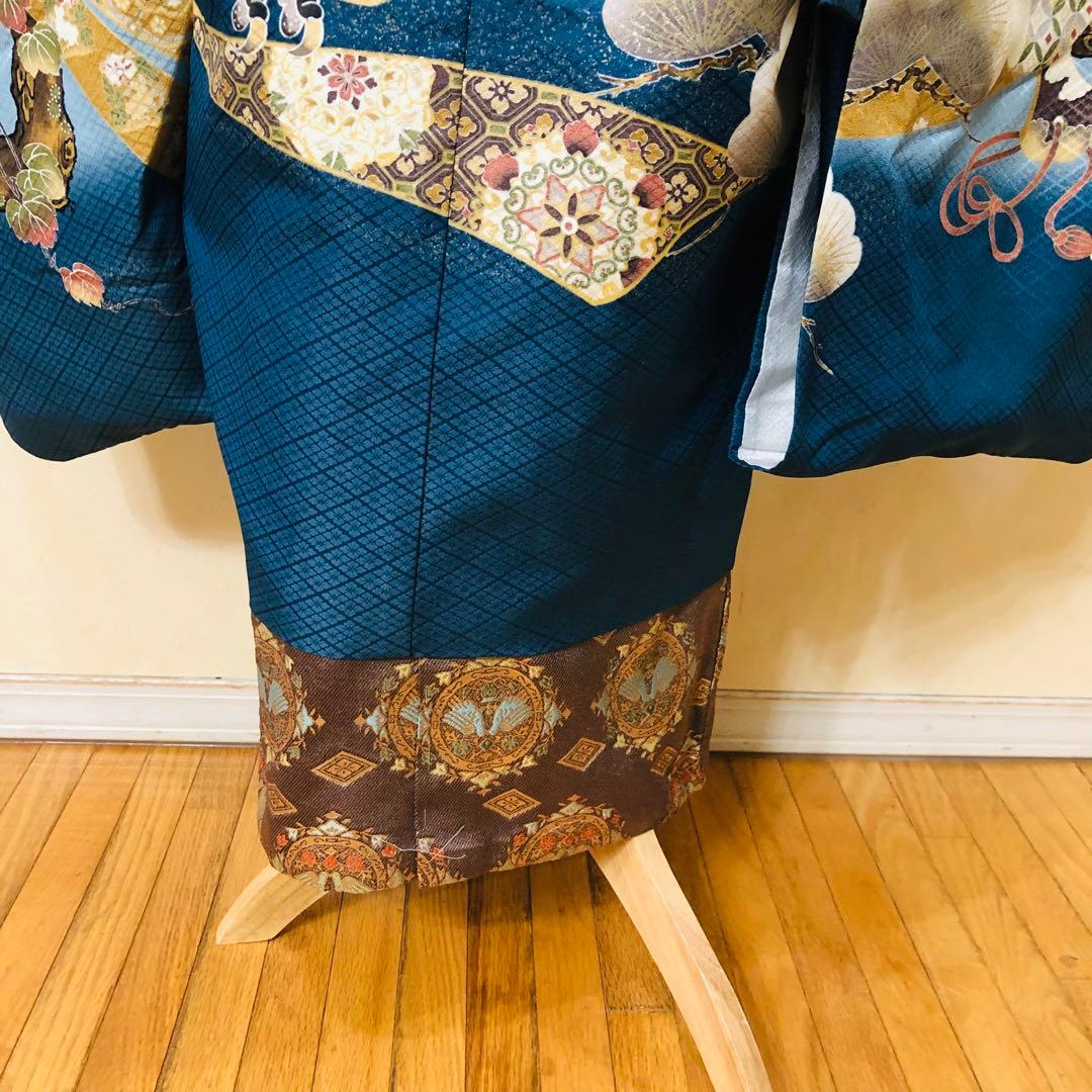 七五三五歳フルセット‼️Blue暈し⭐︎鷹凛々しい⭐︎金蘭袴煌びやか極めてる⭐︎逸品