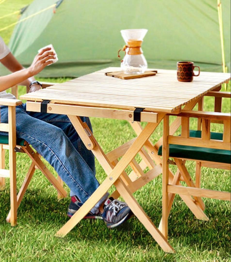 バイヤー　BYER 天然木製　ロールトップテーブル　★新品★ダルトンクロス付