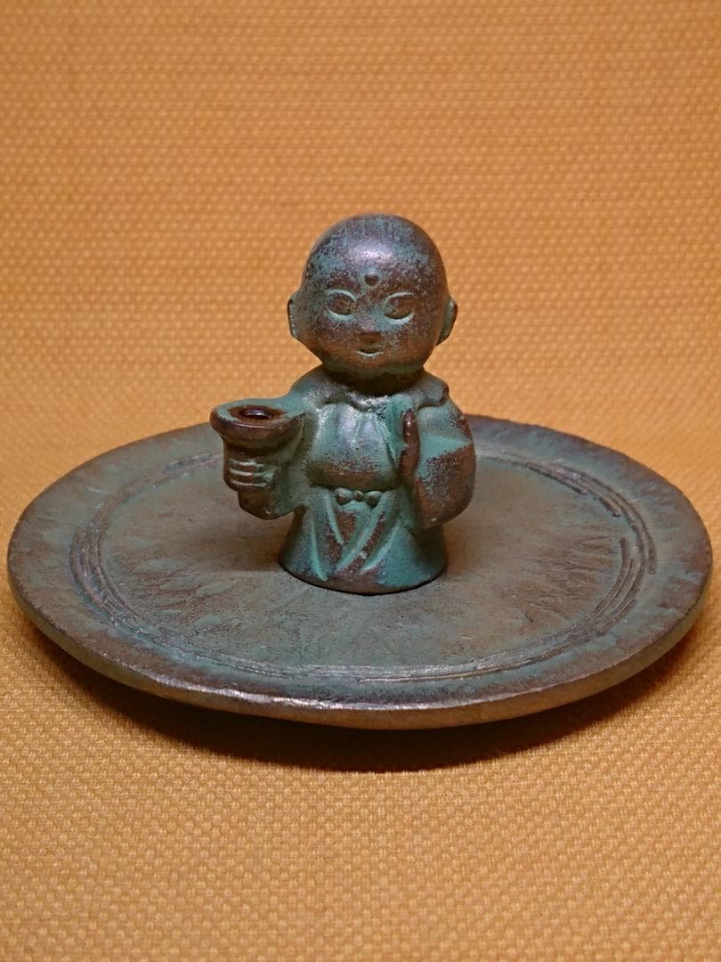 人形　銅製　地蔵　菩薩　香炉　置物　インテリア　工芸品　美術品　A1334
