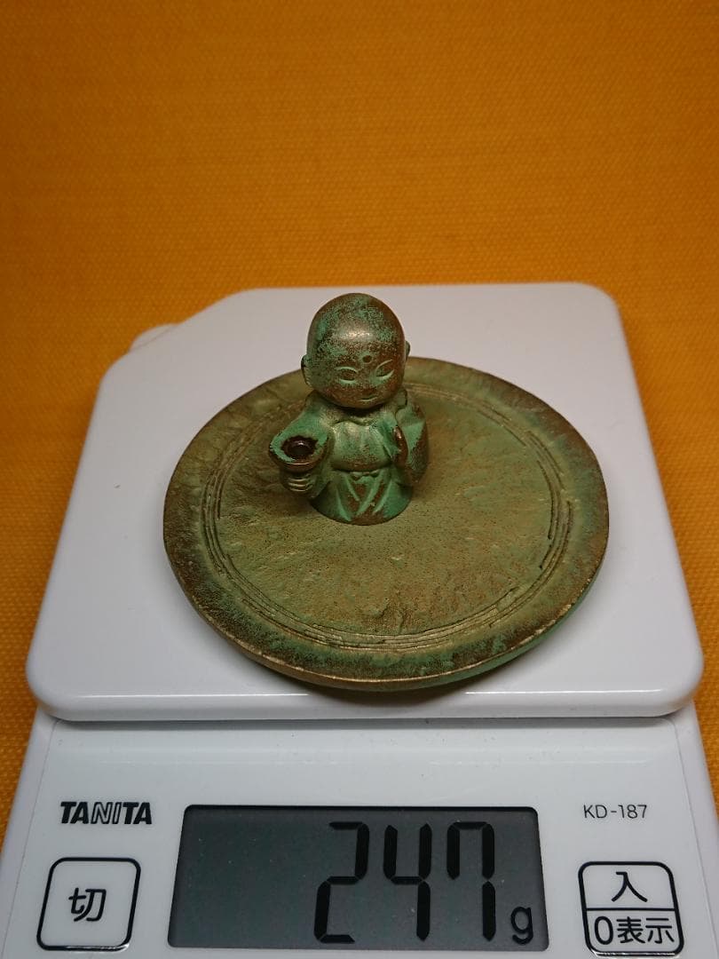 人形　銅製　地蔵　菩薩　香炉　置物　インテリア　工芸品　美術品　A1334