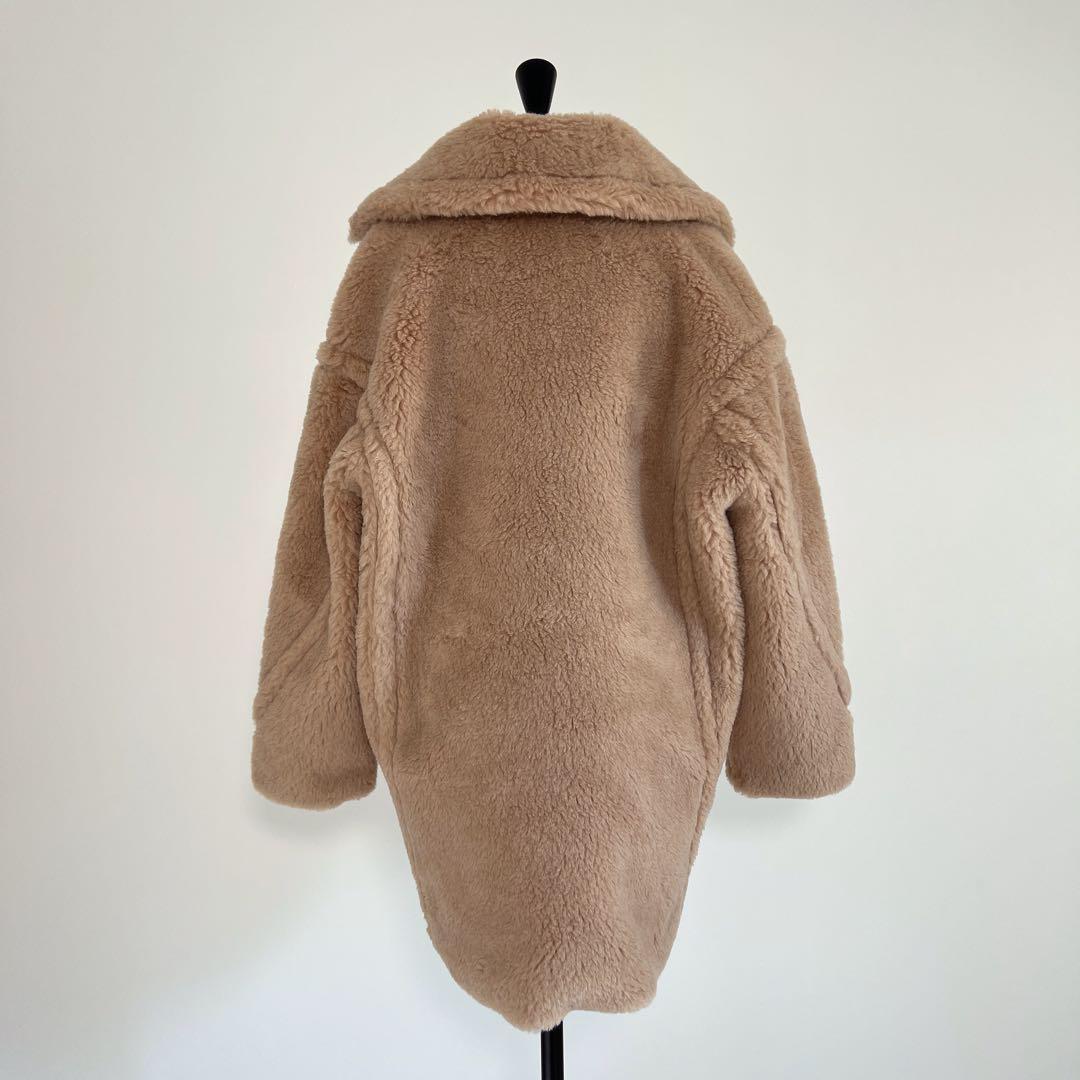 新品未使用 ベアミディアム丈 テディコート ミルクティーベージュ
