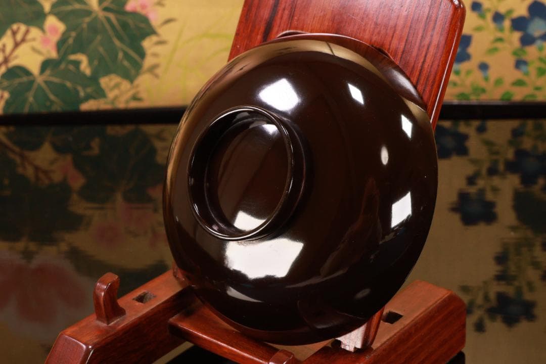 時代漆器　輪島塗　瓢箪図蒔絵　吸物椀　四客　木製　細密 BJ125