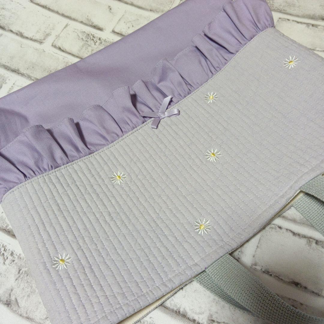6、ヌビ　レッスンバッグ　フリル　ハンドメイド　ライラック