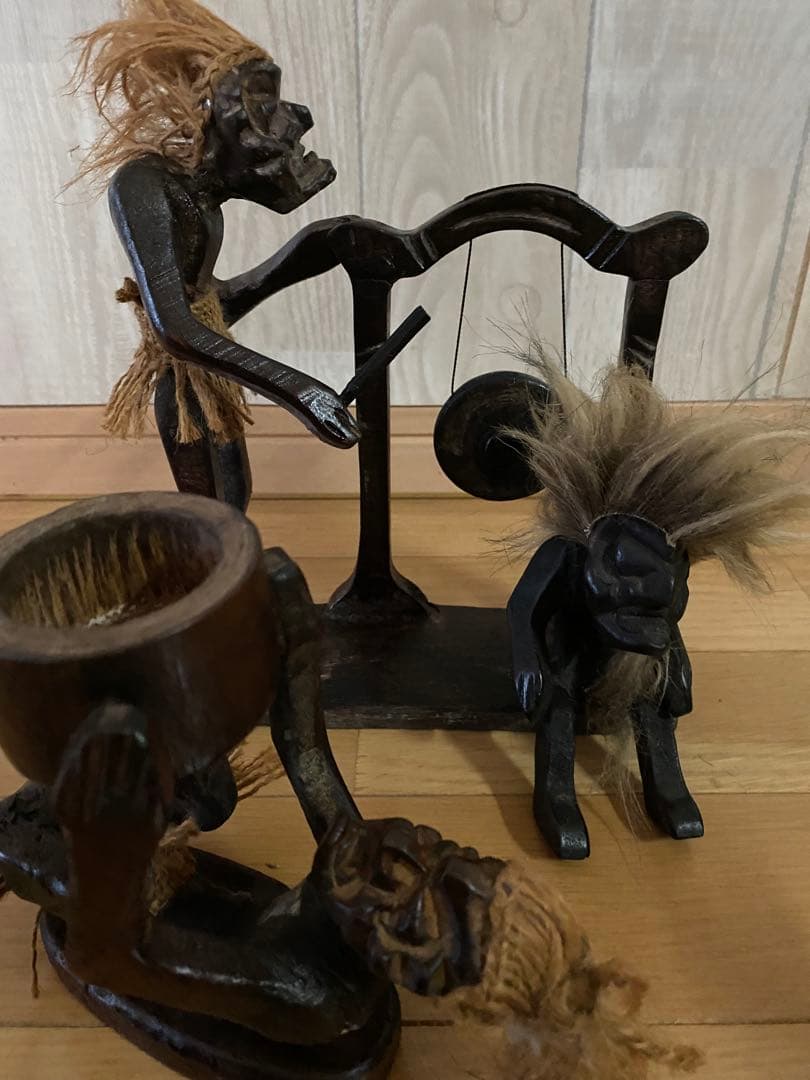 アフリカンスタイル 木製置物セット ウエルカムサイン付き