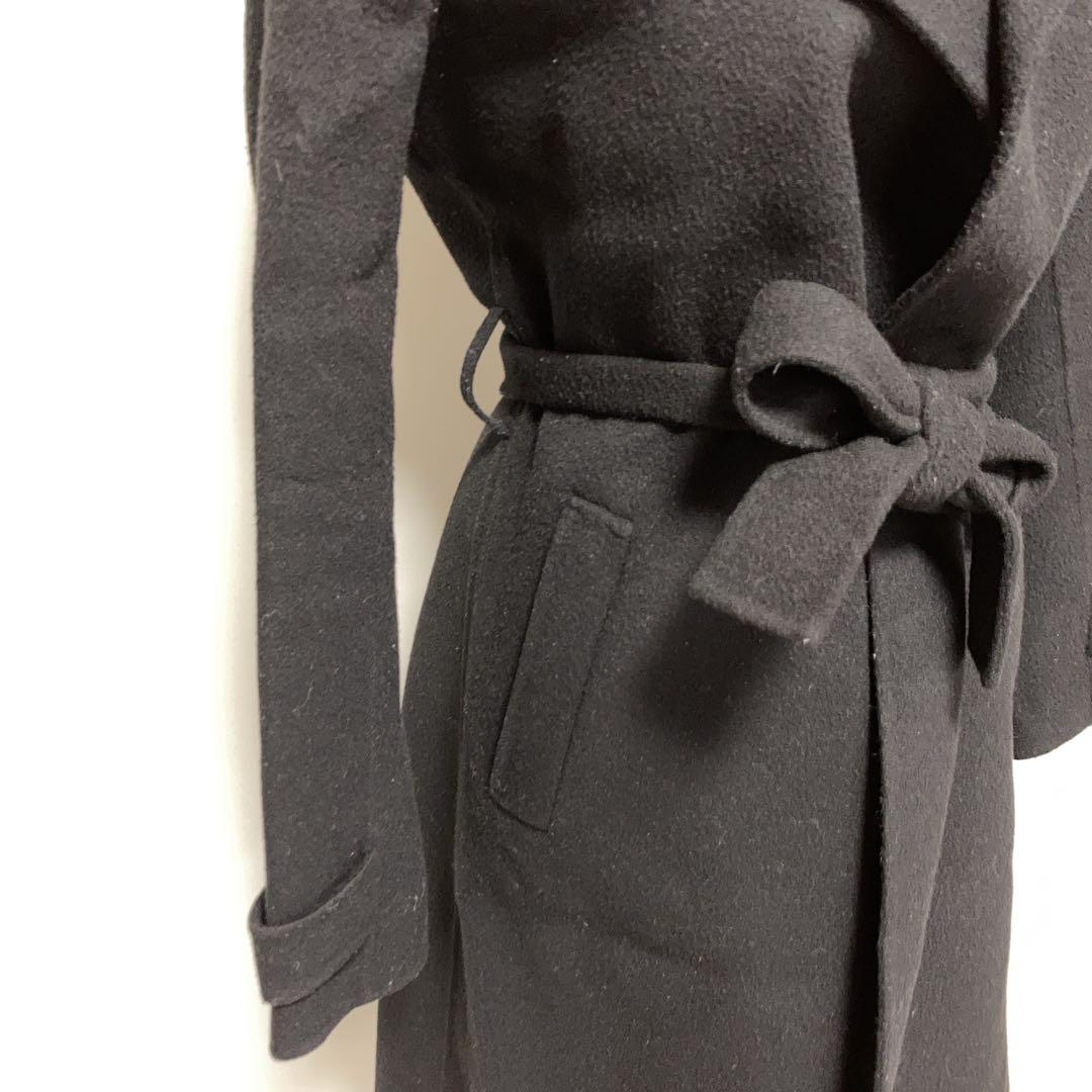 【希少美品】セオリー　ロングウールガウンコート　カシミヤ混　ベルト付き