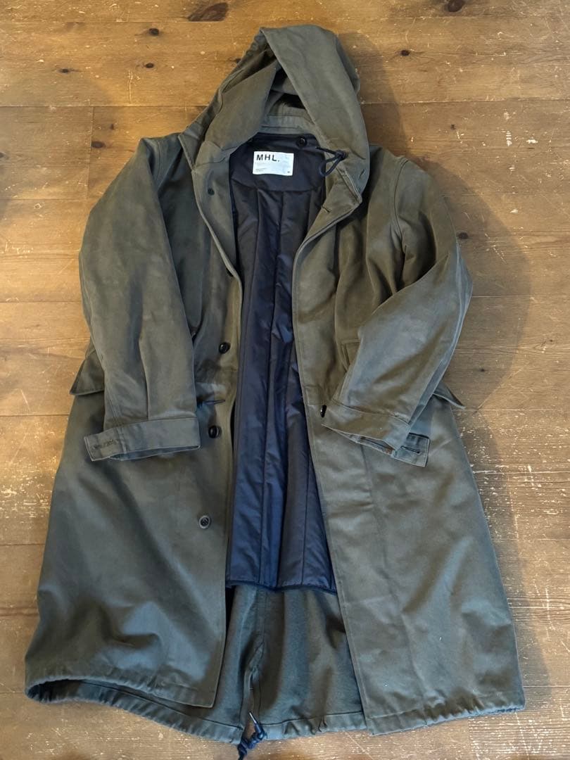 MHL.マーガレット・ハウエル COTTON NYLON HOODED COAT