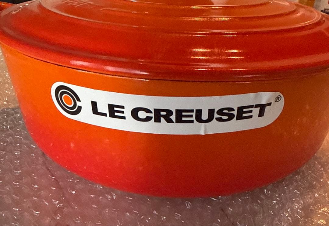 LE CREUSET ル・クルーゼ オレンジ 鋳鉄製 両手鍋 24cm