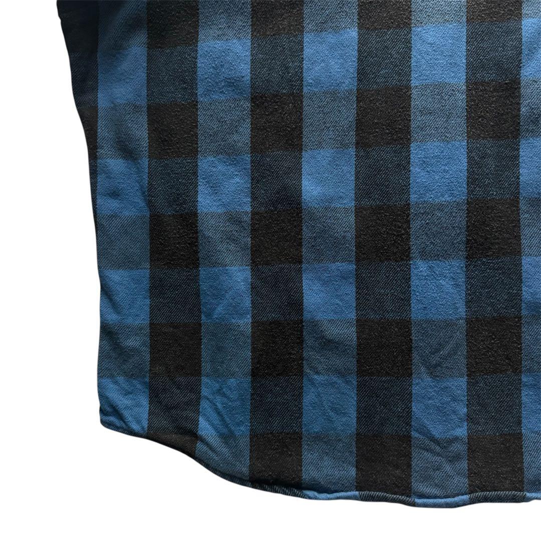 希少 FIVE BROTHER ネルシャツ XL ファイブブラザー 青黒