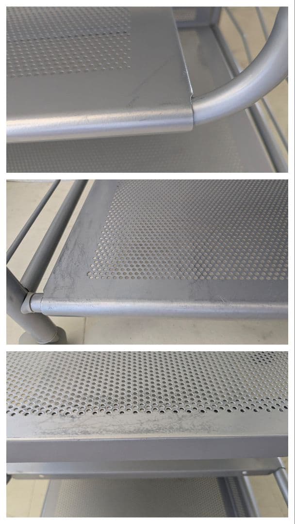 90s パンチング メタル ワゴン スチール ラック キャスター付き Y2K