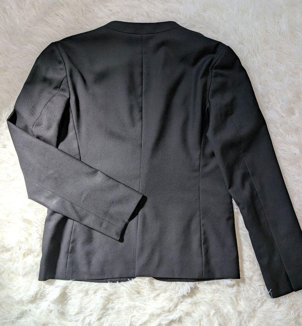 KASHIYAMA ノーカラー パンツ スーツ ブラック シングル ブレスト