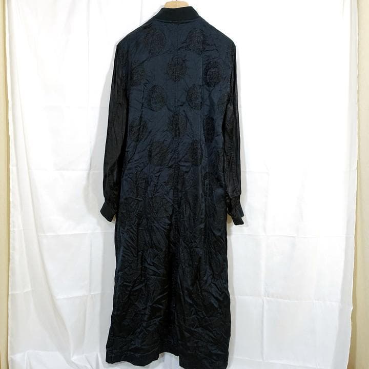 【mocomocosan】ブラックコムデギャルソン　春夏　龍刺繍後染めロン