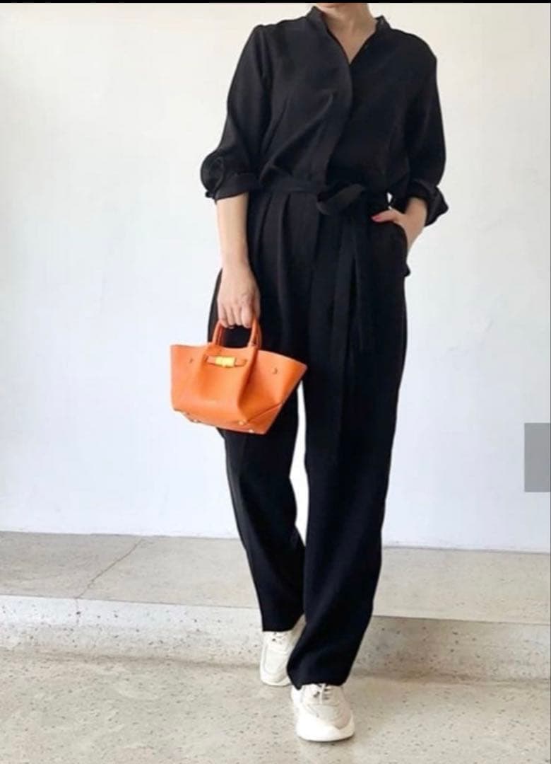 【未使用・タグ付】Whim Gazette ダブルクロスオールインワン ブラック