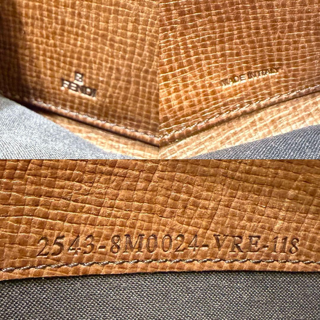 美品☆FENDI ラウンドファスナー 長財布 ズッカ柄 PVC ブラウン