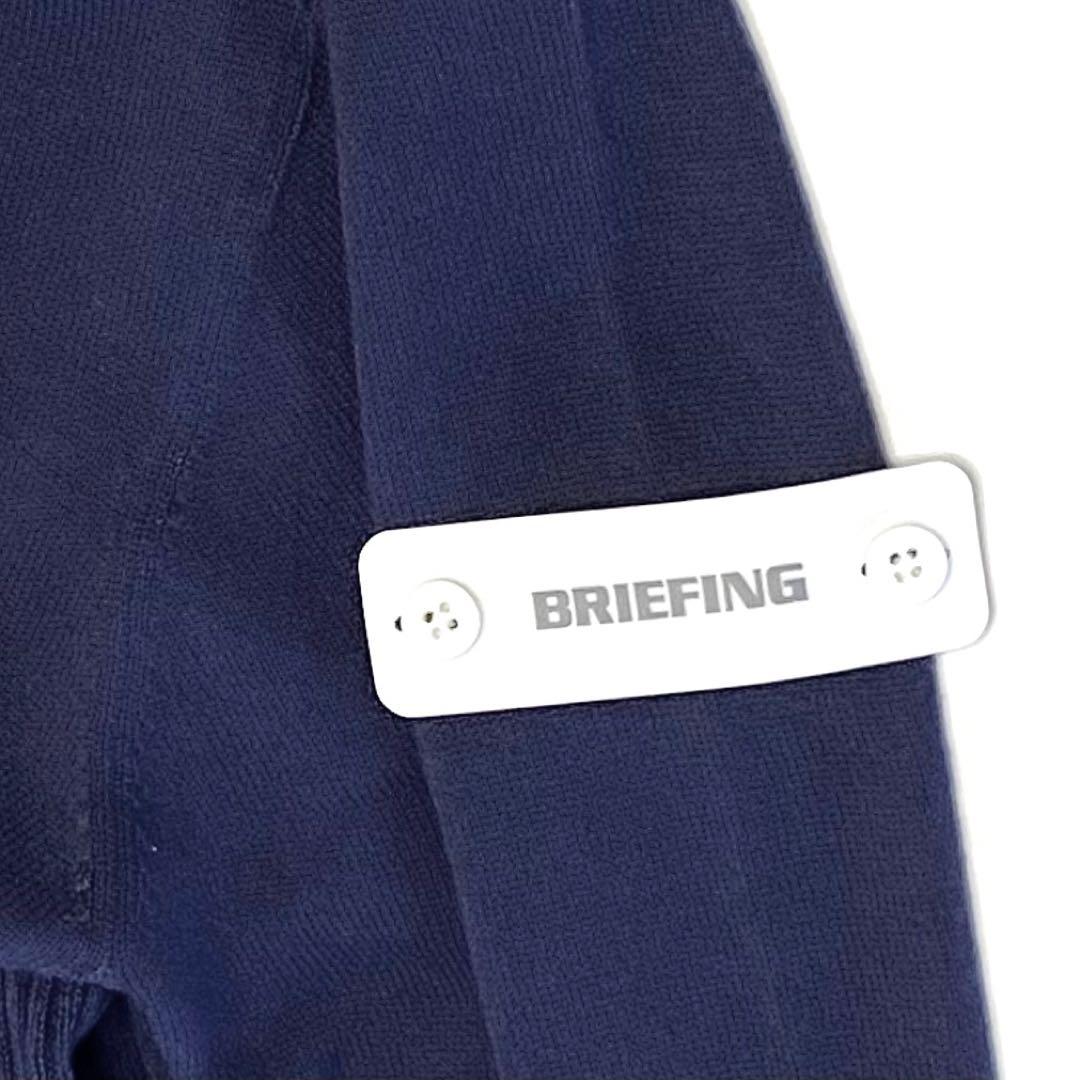 BRIEFING シルクカシミヤ・クルーネックニット　ネイビー