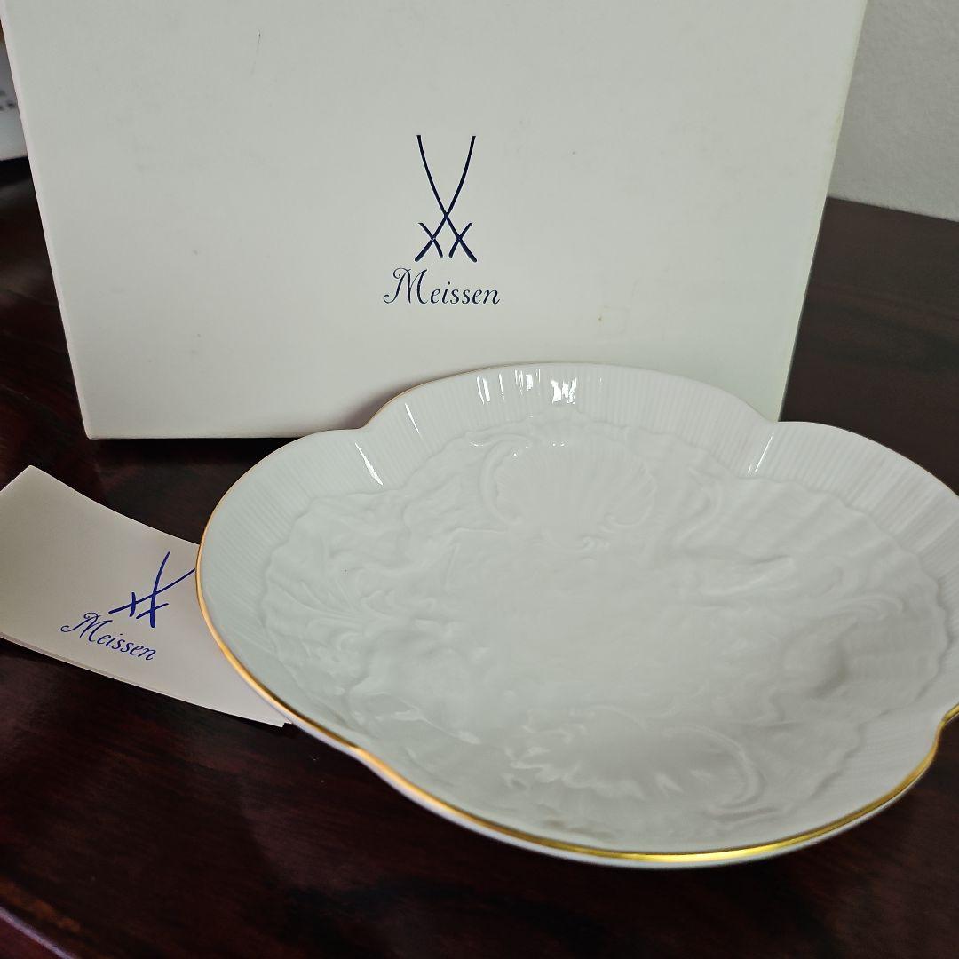 ①マイセン『ブリュール伯爵のスワンフォーム』スワンと鷺　小物入れ　未使用　箱付き