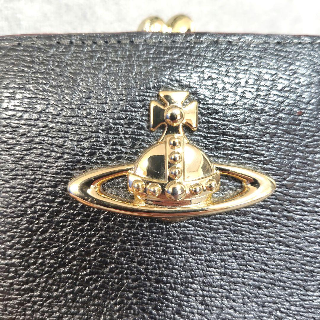 未使用級 ヴィヴィアン がま口 二つ折り財布 コンパクトウォレット オーブ 黒色