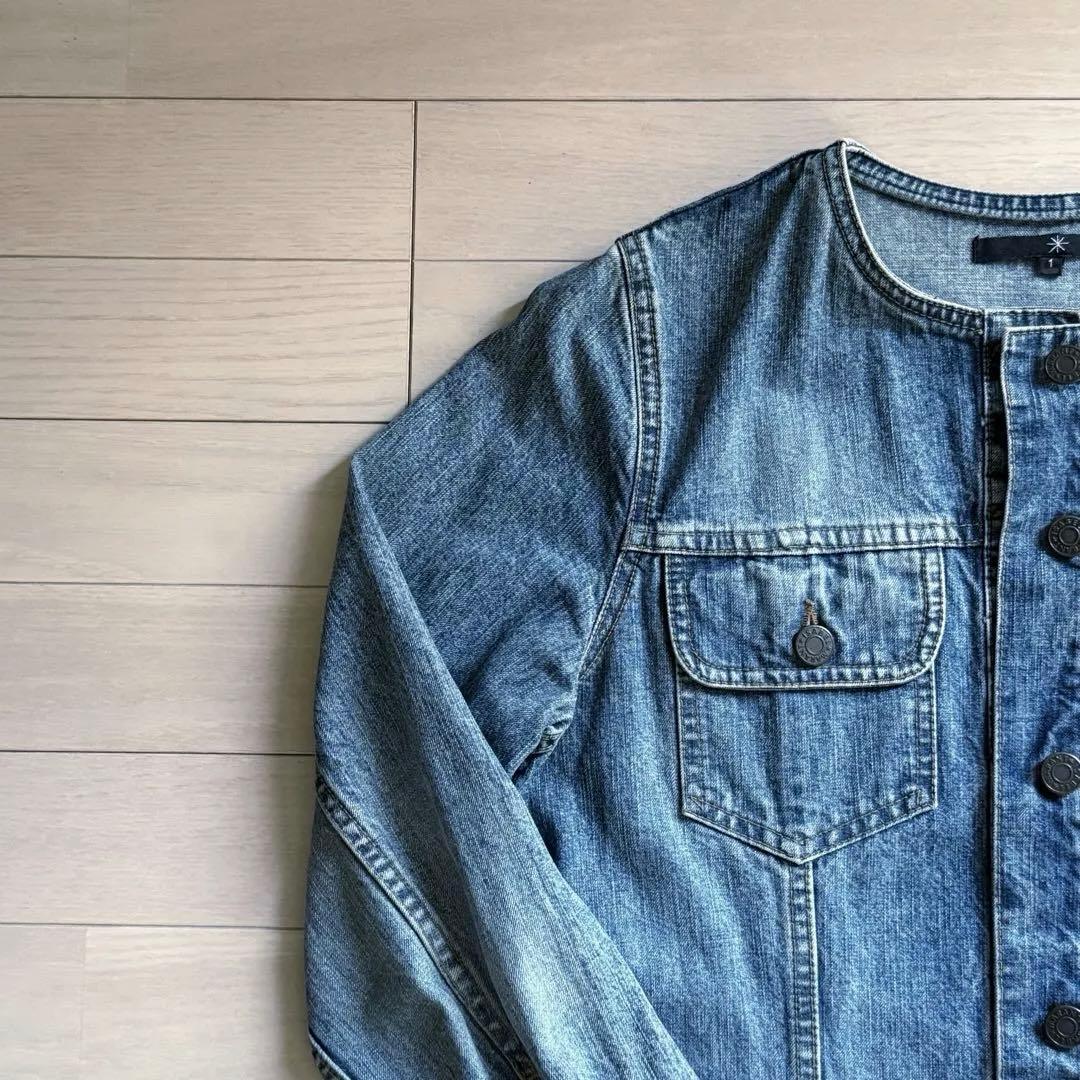 【美品】ISABEL MARANT デニムワンピース ノーカラー バンドカラー