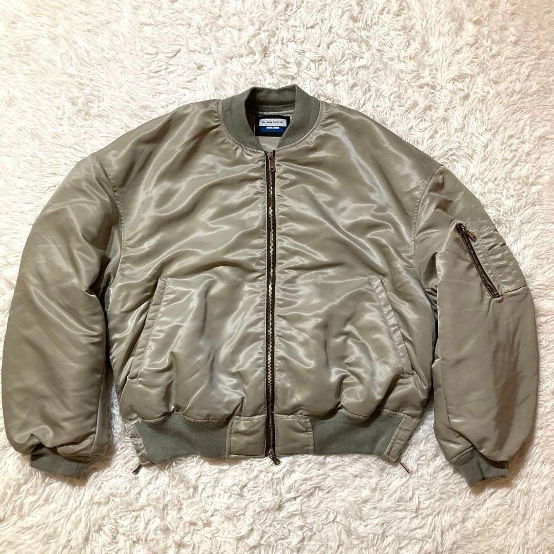 【良品】 メゾンスペシャル MA-1 フライトジャケット シルバー サイズ1