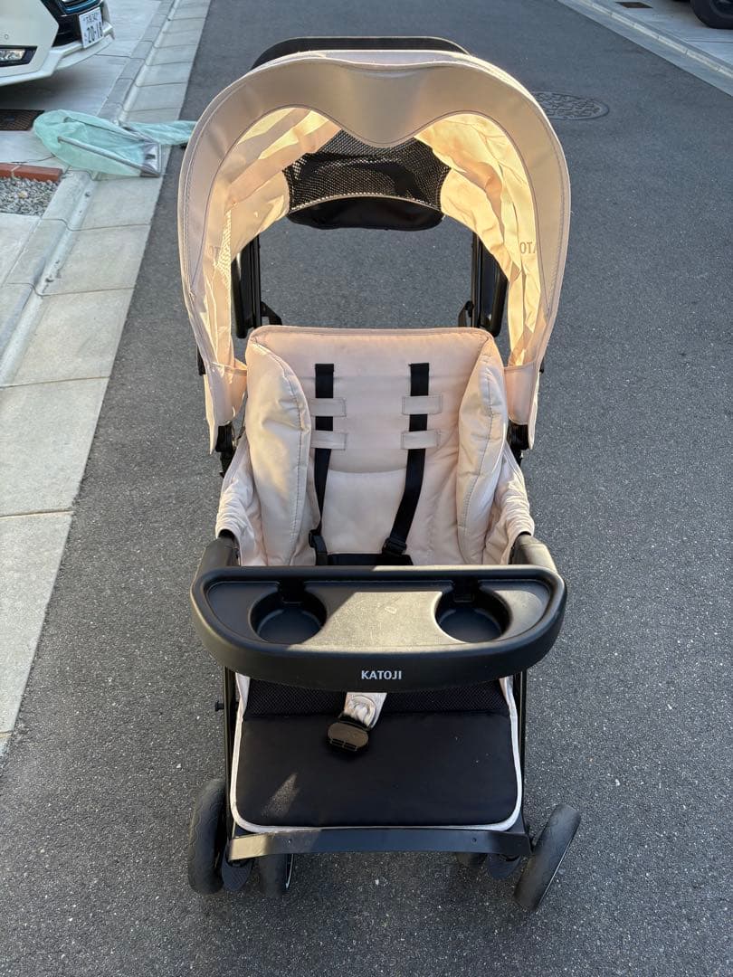 二人乗りベビーカー KATOJI 二人でゴー ベージュ 説明書付き