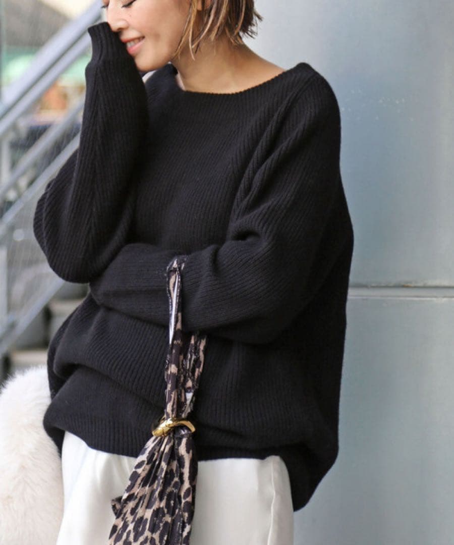 【未使用級】ドゥーズィエムクラス カシミヤ混OLBIAアゼプルオーバー