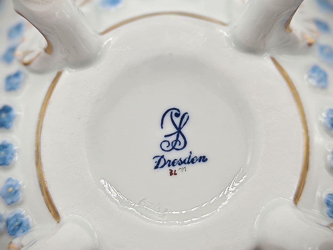 未使用品 SPドレスデン カールティーメ工房 オープンワーク フラワーバスケット