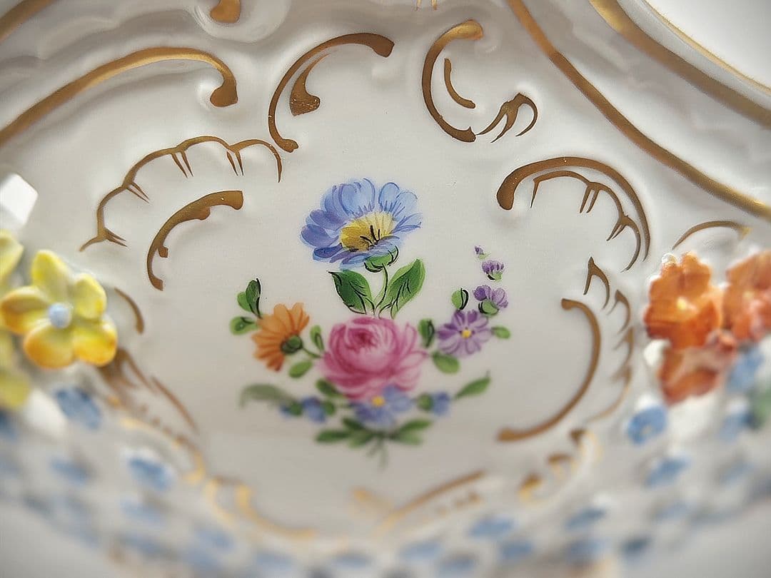 未使用品 SPドレスデン カールティーメ工房 オープンワーク フラワーバスケット