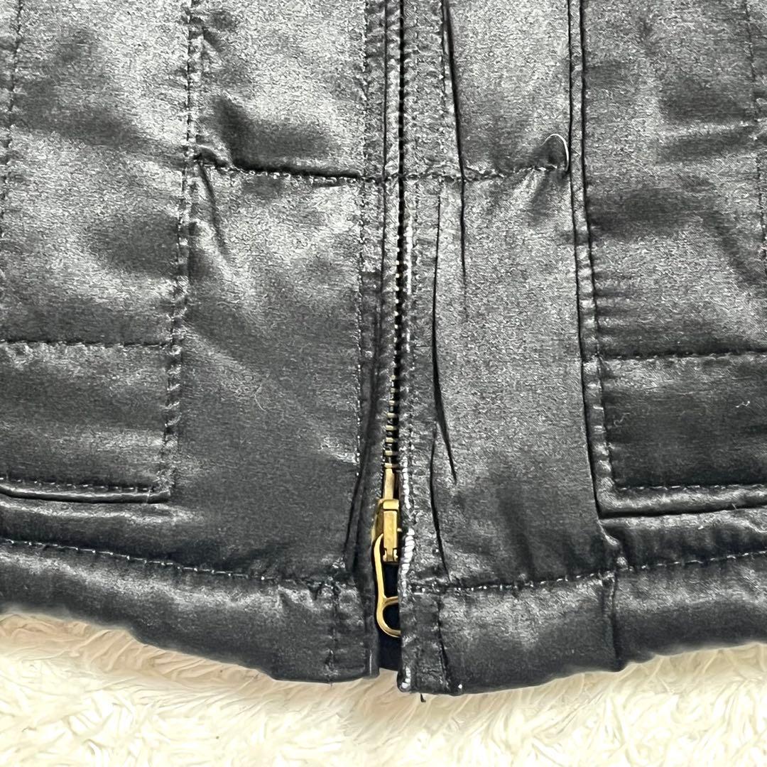 ✨大人気✨ラルフローレン ダウンベスト シルク リアルレザー リアルファー M